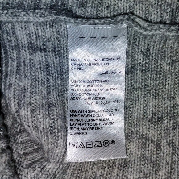 Chico's Rib Detail Pullover Sweater Gray Womens Size 1 Medium Side Split - Picture 6 of 6